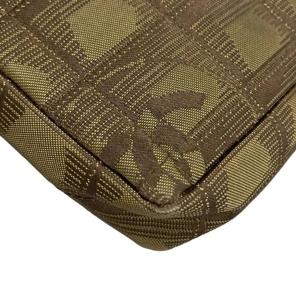 Auth CHANEL New Travel Line / Chocolate Bar Stitch Khaki Dark Brown - Picture 6 of 14